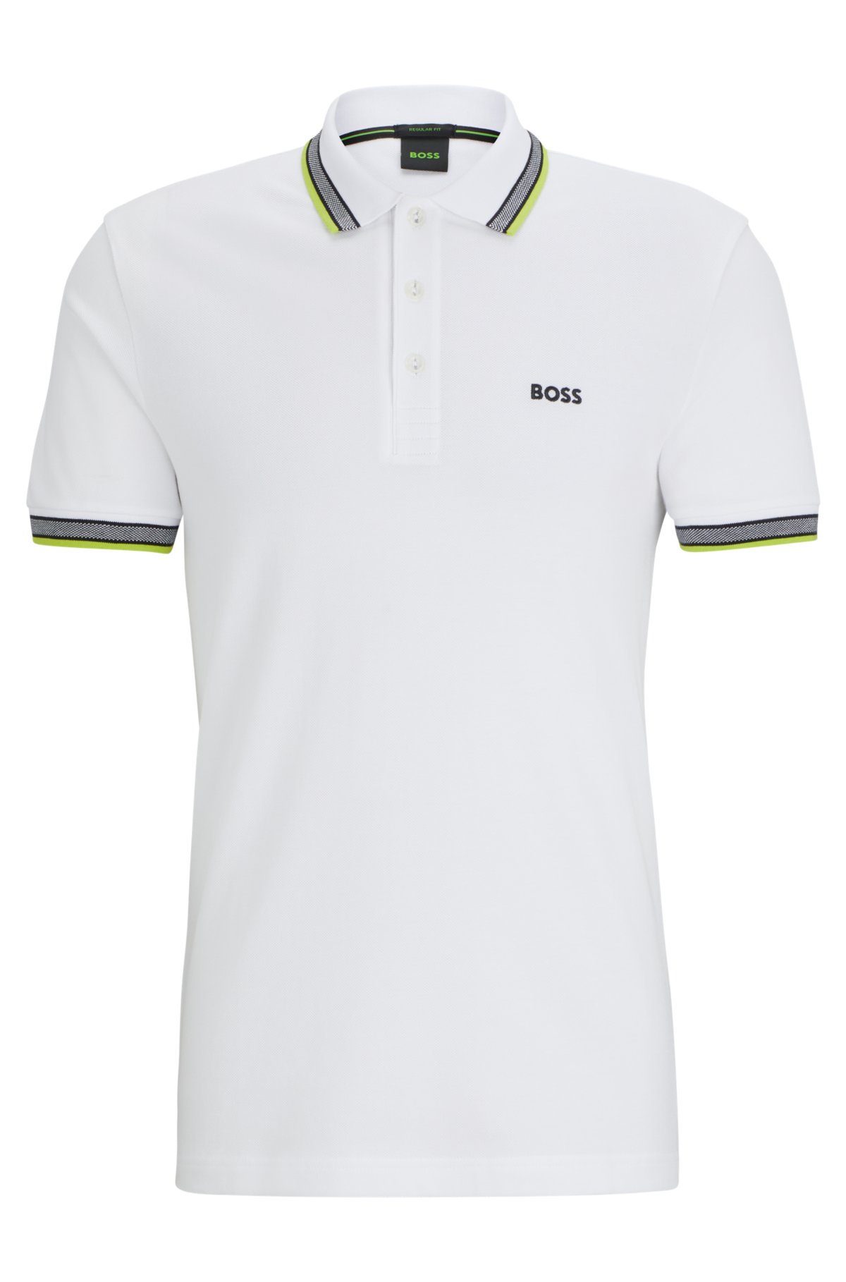 Cotton polo shirt with logo, White
