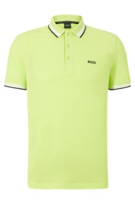 Hugo Boss Cotton Polo Shirt With Logo In Green
