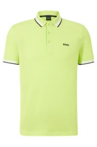 Cotton polo shirt with logo, Green