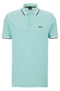 Cotton polo shirt with logo, Light Green