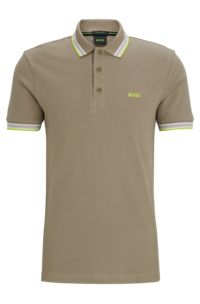 Cotton polo shirt with logo, Light Green