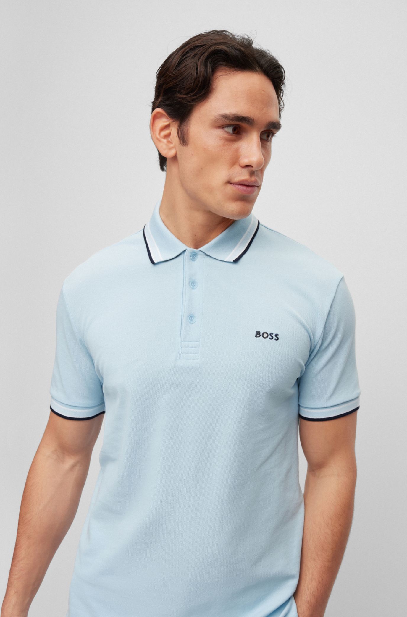 sky blue hugo boss polo