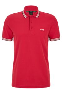 Cotton polo shirt with logo, Red