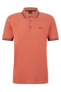 Cotton polo shirt with logo, Light Red