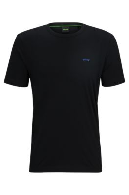 Hugo Boss Regular-fit Logo T-shirt In Organic Cotton In Black