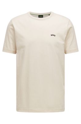 BOSS - T-shirt with curved logo