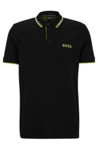 BOSS - Cotton-blend polo shirt with details contrast