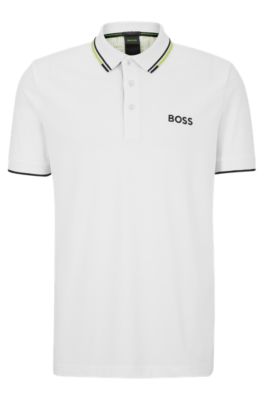 - contrast with Cotton-blend polo BOSS shirt details