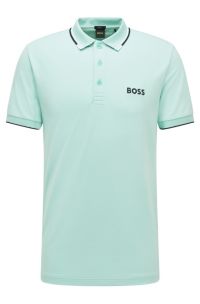 BOSS - Cotton-blend polo shirt with contrast details