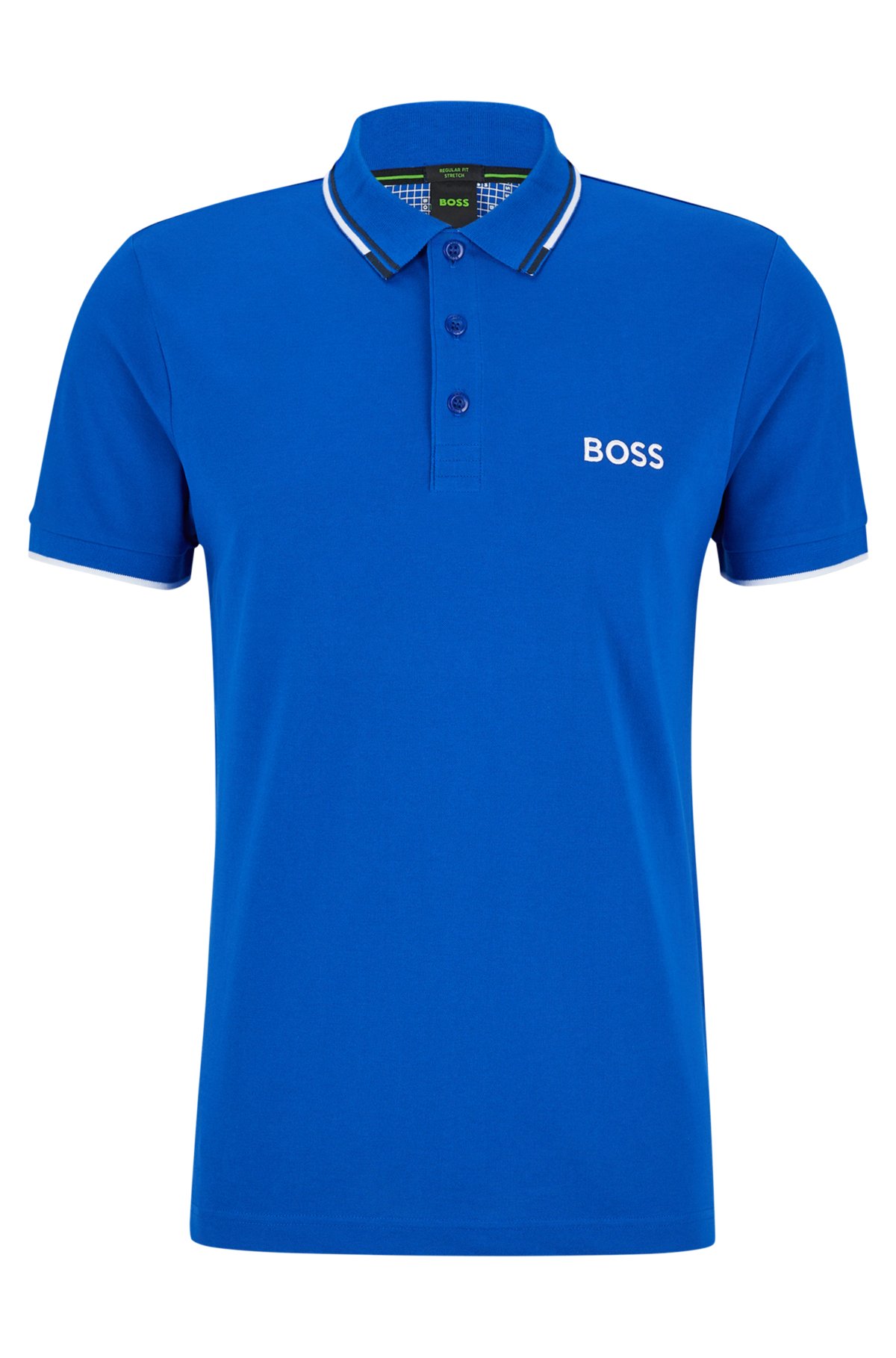 BOSS - Cotton-blend polo details contrast shirt with