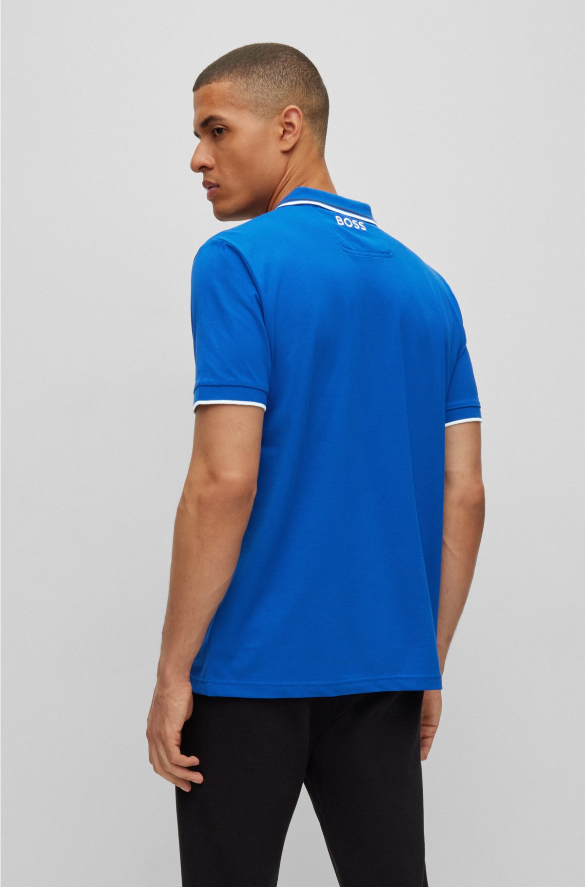 polo with shirt - Cotton-blend details BOSS contrast