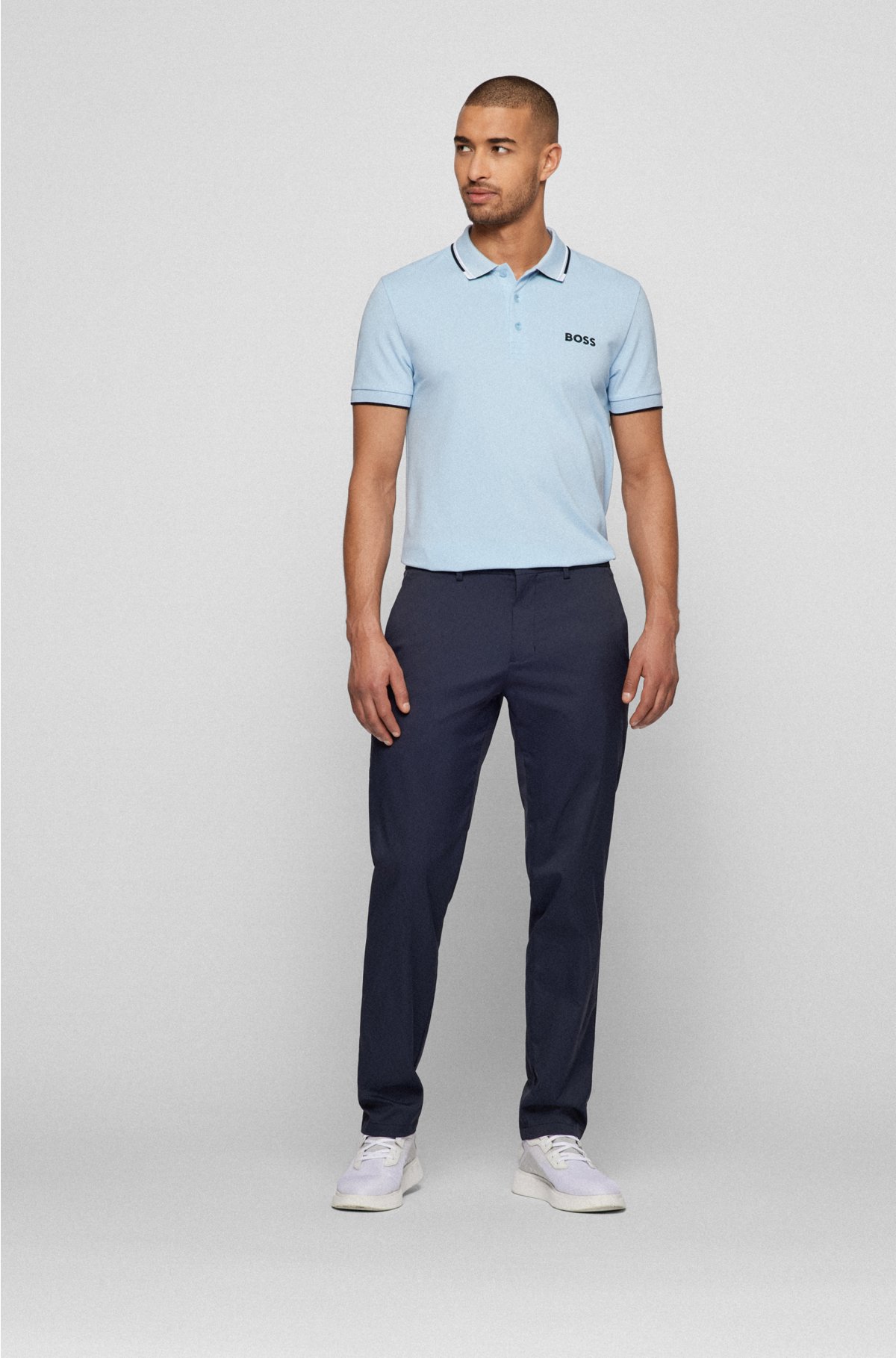 contrast Cotton-blend - with details shirt polo BOSS