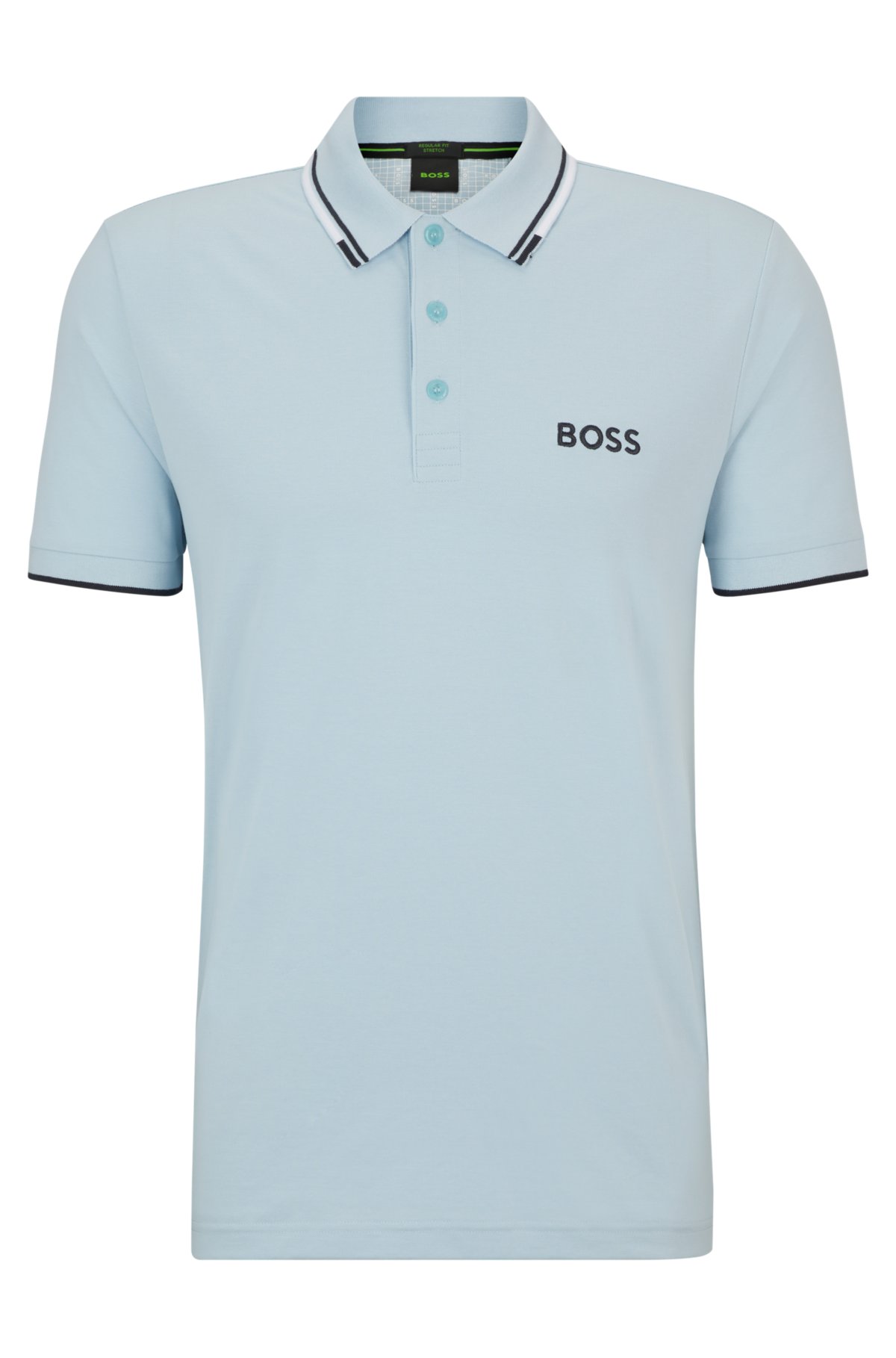 Cotton-blend - polo with details BOSS shirt contrast