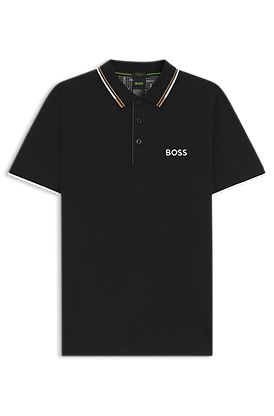 Polo shirt with contrast logos