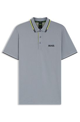 Polo shirt with contrast logos