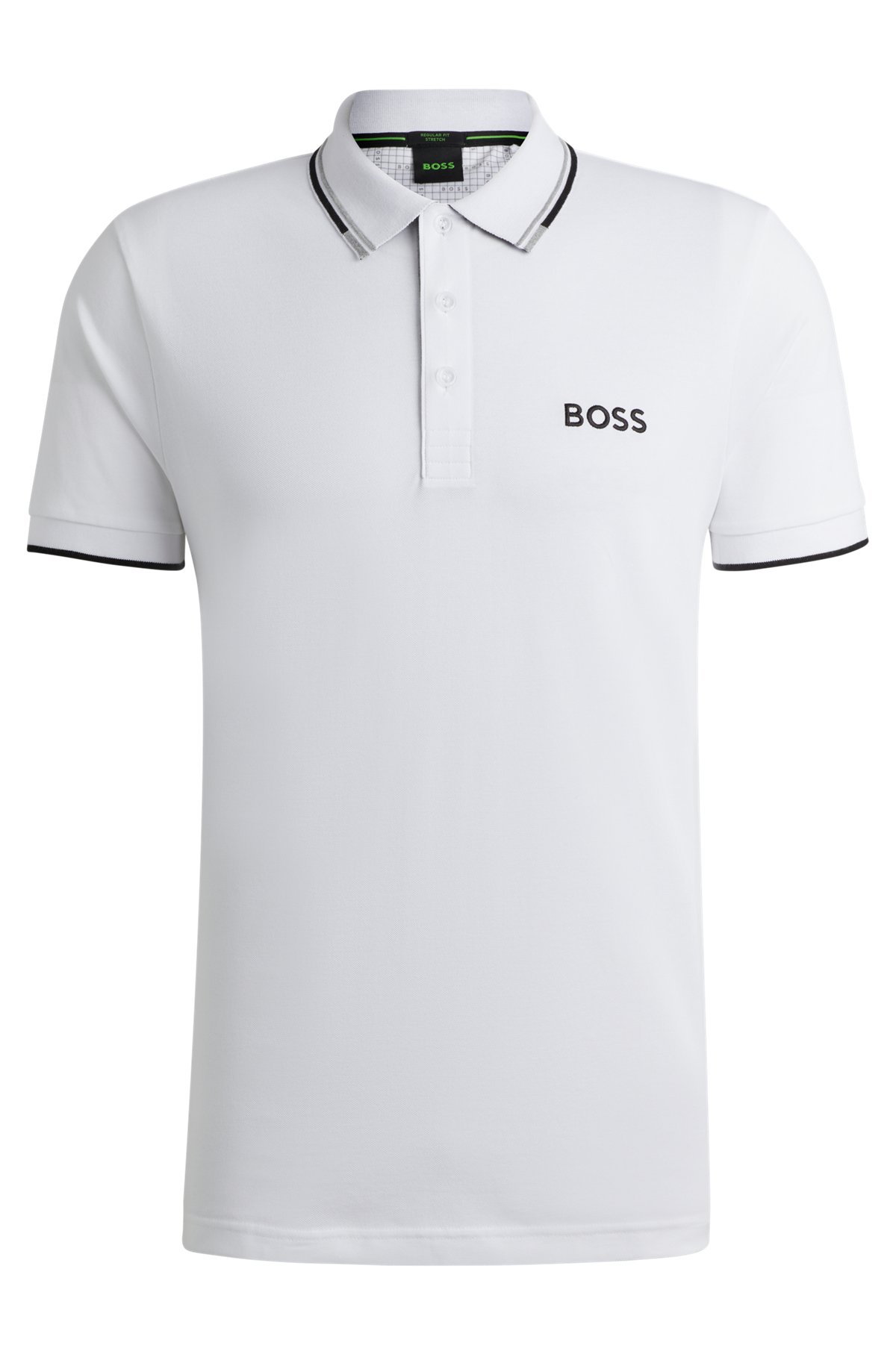 Polo shirt with contrast logos, White