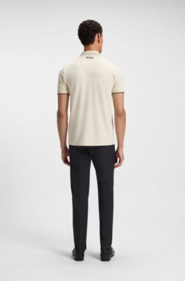 Active Paddy regular-fit polo shirt in quick-dry stretch pique, White