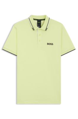 Active Paddy regular-fit polo shirt in quick-dry stretch pique, Light Green
