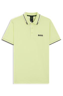 Polo en coton mélangé avec logos contrastants