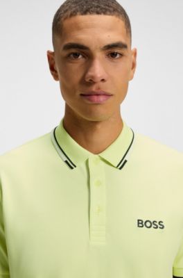 Active Paddy regular-fit polo shirt in quick-dry stretch pique, Light Green