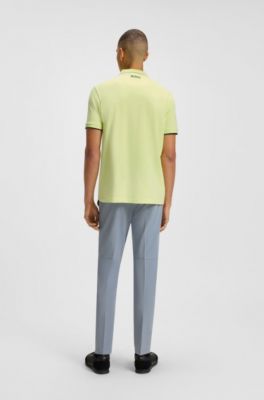 Active Paddy regular-fit polo shirt in quick-dry stretch pique, Light Green