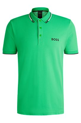 Polo de mezcla de algodón con logos en contraste