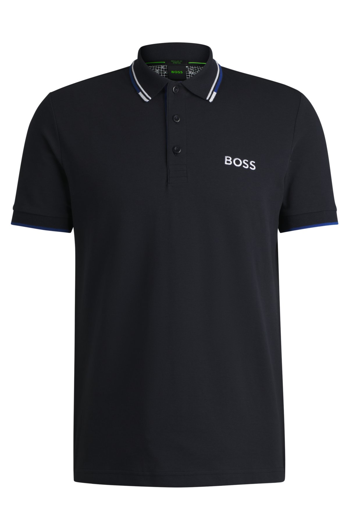 Polo shirt with contrast logos, Dark Blue