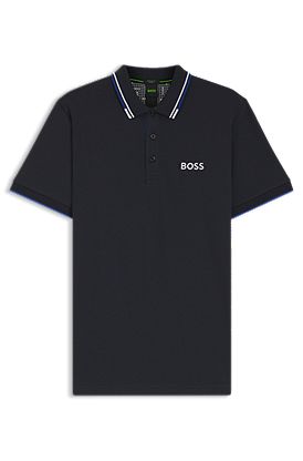 Polo shirt with contrast logos