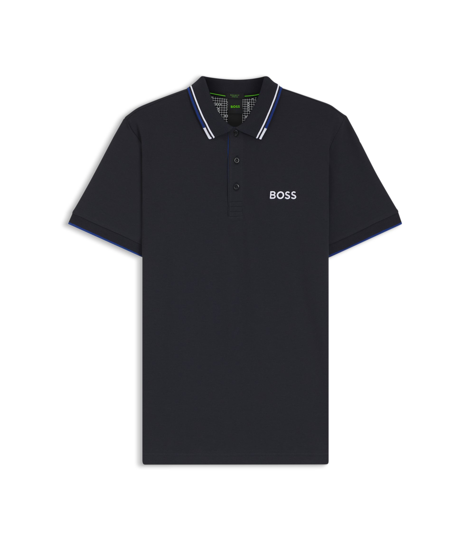 Hugo BOSS Paddy Pro ネイビー ポロシャツ BOSS - Active Paddy regular-fit polo shirt in quick-dry stretch
