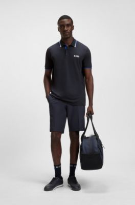 Polo Paddy regular fit de estilo deportivo en piqu&eacute; el&aacute;stico de secado r&aacute;pido       , Azul oscuro