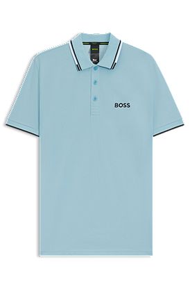 Polo shirt with contrast logos