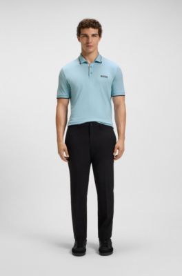 Polo Regular Paddy Actif en piqu&eacute; stretch &agrave; s&eacute;chage rapide      , bleu clair