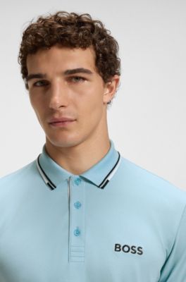 Polo Regular Paddy Actif en piqu&eacute; stretch &agrave; s&eacute;chage rapide      , bleu clair