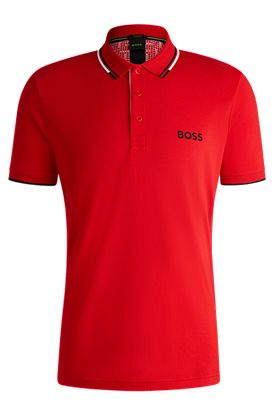 Polo shirt with contrast logos