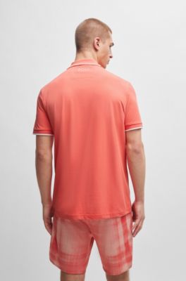 Active Paddy regular-fit polo shirt in quick-dry stretch pique, Light Red