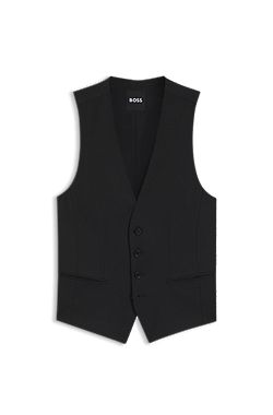 BOSS ONE Chaleco slim fit en sarga de lana virgen