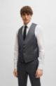 Single-breasted waistcoat in virgin-wool serge, Dark Grey