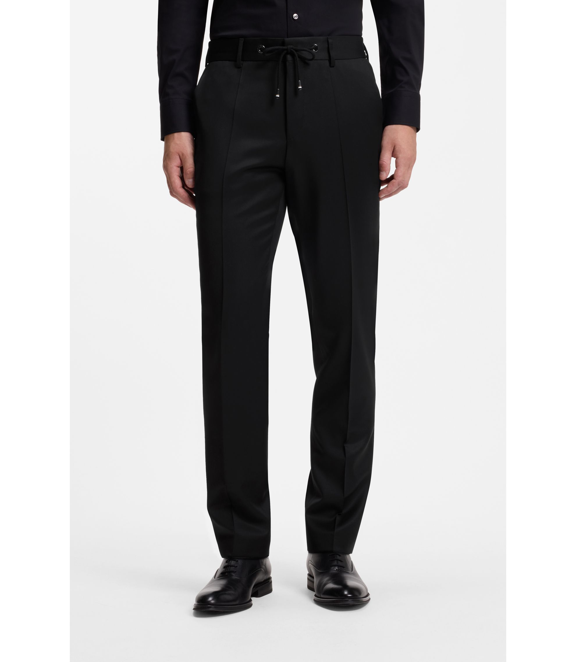 BOSS ONE Slim-fit pants in virgin-wool serge