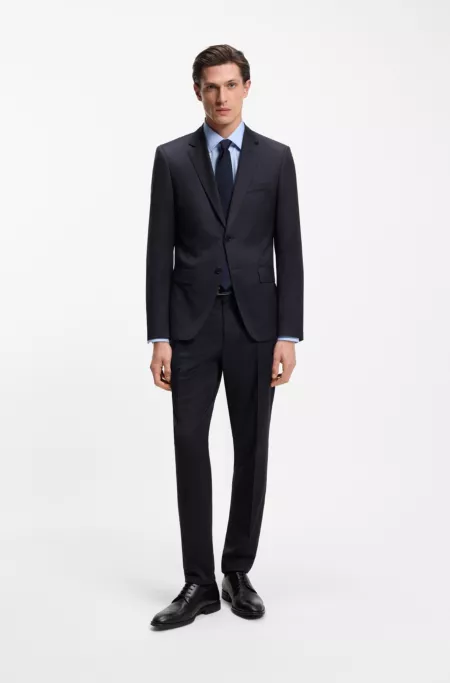 Slim-fit trousers in virgin-wool serge