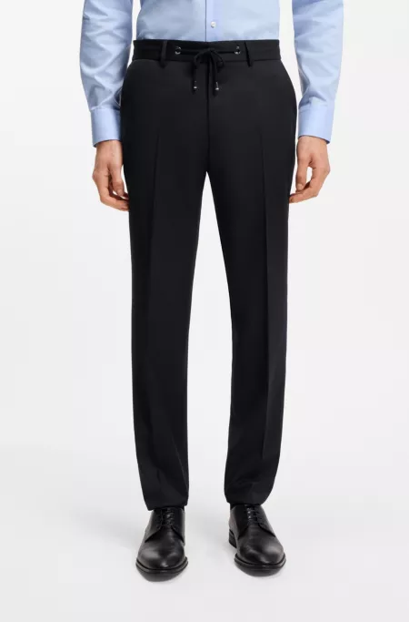 Slim-fit trousers in virgin-wool serge