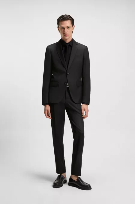 Slim-fit jacket in virgin-wool serge