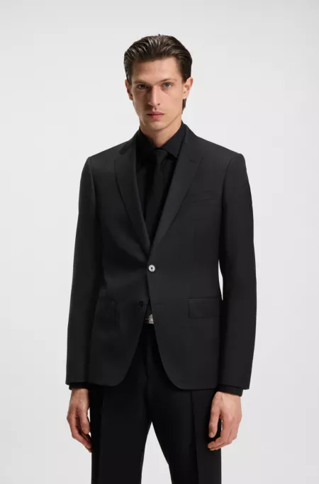 Slim-fit jacket in virgin-wool serge