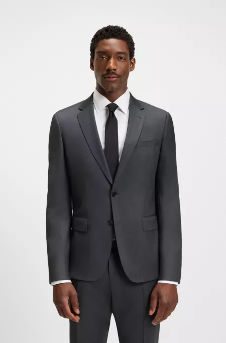 Slim-fit jacket in virgin-wool serge