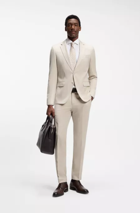 Slim-fit jacket in virgin-wool serge