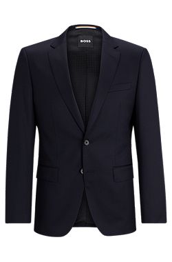 Slim-fit suit jacket in virgin-wool serge