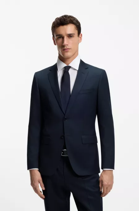 Slim-fit jacket in virgin-wool serge