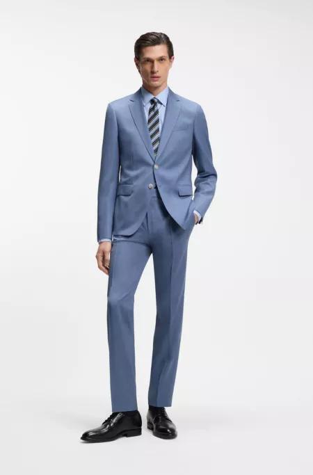 Slim-fit jacket in virgin-wool serge