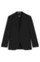 Single-breasted jacket in virgin-wool serge, Black