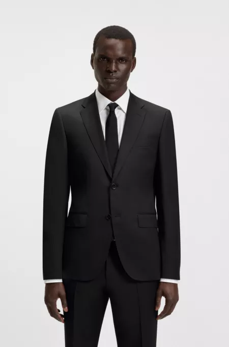 Regular-fit jacket in virgin-wool serge