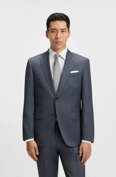 Regular-fit jacket in virgin-wool serge